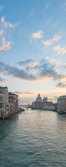  Vertical panoramic photo of the Grand Canal and Basilica di Santa Maria della Salute in Venice Italy