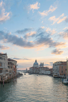  Vertical photo of Venice Italy, the Grand Canal and the Basilica di Santa Maria della Salute (aka The Salute), taken at dusk
