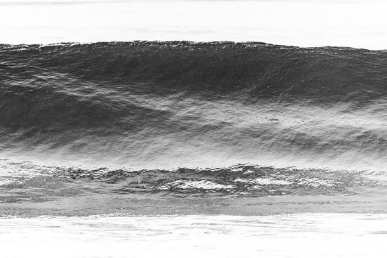 Abstract Manhattan Beach California wave photo, big swell, barrel, black and white