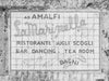 Black and white photo of a Restaurant Sign, for La Marinella, from the Amalfi Coast in Italy