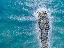  Color aerial photo of the El Porto Breakwall and surf spot in Manhattan Beach, Los Angeles  California