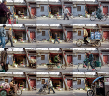  FLOW timelapse photo of a Hutong in Beijing with people communting, riding bikes, strolling and shopping