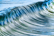  Abstract Manhattan Beach California wave photo, big swell, barrel, in color, blue and green