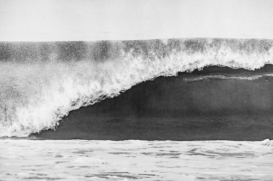 Abstract Manhattan Beach California wave photo, barrel, black and white
