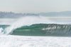 Abstract Manhattan Beach California wave photo, big swell, barrel, with Catalina and Palos Verdes in the background