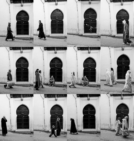 A timelapse photo from Fes Morocco, in black and white, by Matthew Welch, which he calls a FLOW