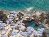 aerial photo from above of la fontelina beach club in capri italy
