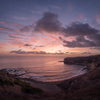 Palos Verdes California, a cove, cliffs and the Pacific Ocean, at sunset