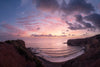 Sunset from the cliffs of Palos Verdes California, with the Pacific Ocean and Catalina Island in the distance