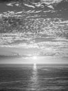 Sunset over the Pacific Ocean, from Palos Verdes California, in black and white